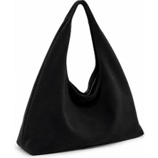 Tecer Bag Kadın Süet Fermuarlı Salaş Shopper Vintage Omuz Çantası