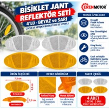 Double Tree Bisiklet Jant Reflektörü Seti 4'lü Beyaz ve Sarı Renk ile Gece Sürüşü İçin Güvenlik