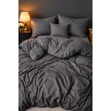 More Home Tek  Kişilik Yorgan Kılıfı + Yastık Kılıfı (Çarşafsız) Antrasit