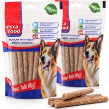Esca Food Munchy Çubuk Yürekli 12 Santimetre 8 Gram 40'lı Köpek Ödül Maması 2'li Paket