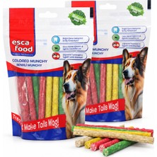 Esca Food Munchy Renkli 12 Santimetre 8 Gram 40'lı Köpek Ödül Maması 2'li Paket