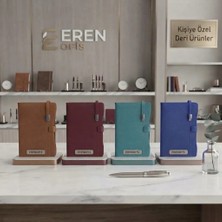 Eren Ofis 2027 Günlük Ajanda Notebook Çizgili Üstten Metal Kilitli Lüx Model 17X24 - Kişiye Özel Isimli BORDO