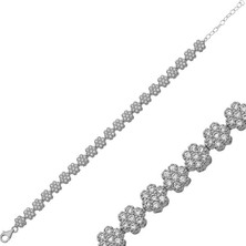 Bersel Butik ​925 Ayar Gümüş Çiçek Bileklik
