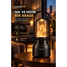 Venandin Z15-M Lumia-M Bluetooth Hoparlörlü LED Gece Lambası 5W, 1800K Sıcak Işık, 60 Lümen, Tws - Siyah