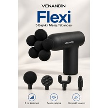 Venandin MD-9901 Flexi Darbeli Masaj Tabancası 60W, 6 Kademeli, 5 Başlıklı - Siyah