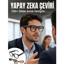 Marsilyan Yapay Zekâ Destekli Bluetooth Akıllı Gözlük Açık Kulak Ses Teknolojisi Müzik Dinleme ve Tele
