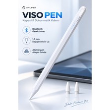 Katjmer Vıso Pen STPVS-001 Kapasitif Dokunmatik Kalem, Tablet ve Telefon Uyumlu, Usb-C Şarjlı, 2 Yedek Uçlu