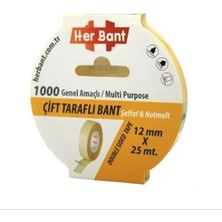 Her Bant Çift Taraflı Bant 12MMX25MT - 3 Adet