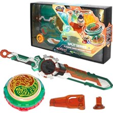 Aydogan's - Spinning Top Boys, Battle Tops Launcher, Beyblade Nado, Metal Oyuncak, 5+ Yaş, Bölünmüş Seri - Alevli Rüzgar Ejderha Kaplanı, Yeşil