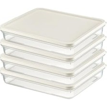 Aydogan's Orret Home 4 Adet Buzdolabı Organizeri – Pp Plastik Şeffaf ve Ayarlanabilir Saklama Kabı, Gıdaları Taze Tutan Fresh Box, Çok Amaçlı,mikrodalga ve Bulaşık Makinesi Uyumlu (Beyaz, 2600 Ml)