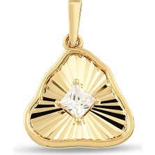 Debora Jewelry 14 Ayar Altın Taşlı Üçgen Model Kolye Ucu