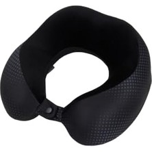 Aydogan's Travel Accessories - Hafızalı Köpüklü Seyahat Yastığı, Uçak, Araba ve Tren Için Ergonomik ve Konforlu Boyun Yastığı, Siyah/gri, Tek Beden