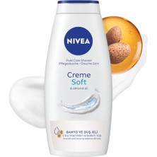 Aydogan's Nıvea Creme Soft Kremsi Dokunuş Banyo ve Duş Jeli 750 Ml, Vücut Nemlendirici, Badem Yağı, Pürüzsüz Cilt