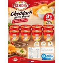 President Krem Peynir Cheddarlı 270GR x 8 Adet