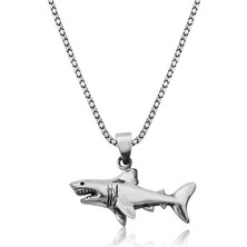 Bersel Butik 925 Ayar Gümüş Köpek Balığı Gümüş Kolye