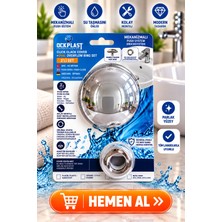 OCK Plast Lavabo Gider Süzgeci Bas Aç Pop-Up Sistem Taşma Yüzüklü Dayanıklı Tasarım