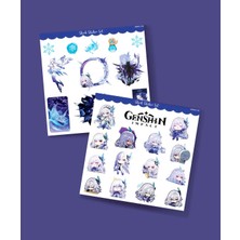 Minithingsart Skirk-Genshin Impact 2 Li Sticker Set Parlak Kağıt Oyun Karakteri Skirk Telefonçıkartmaları Süsleme Etiketi