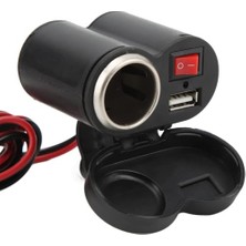 Aydogan's DC12 Volt Uyumlu Su Geçirmez 5V 2A USB Şarj Çakmak Soket Aksesuar 1.2 mt Kablolu Motosiklet, Elektrikli Bisikletler, Karavan ve Teknelerde ve Bir Çok Uygun Yerlerde Kolay Kurulum