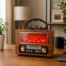 Marsilyan  NS-901 Şömine Görünümlü Bluetooth Hoparlör, Nostaljik Radyo ve Kablosuz Müzik Çalar, Dekor