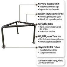 Sac Ayağı El Yapımı 30 x 30 cm Kalın Demir Dayanıklı