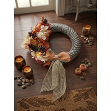 Mood Concept El Yapımı Dekoratif Hasır Rattan Bambu Kapı Çelengi – Çiçekli Duvar ve Dış Kapı Süsü (25 Cm)