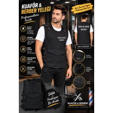 Teknik Profesyonel Kuaför ve Berber Yeleği - Kişiye Özel Isim & Logo Baskılı Ayarlanabilir Taktik Çalışma Yeleğ