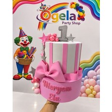 Ogela Party Pembe Kurdele Temalı Maket Pasta - Maket Pasta - Fotoğraf Çekim Dekoru - Konsept Pasta