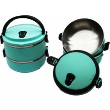 Marsilyan Sefer Tası Yemek Termosu Saklama Kabı Termosu 2li - Turkuaz BX40