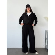 HKT Hak Tekstil Modal Kumaş Fermuarlı Sweatshirt & Bol Paça Eşofman Takımı