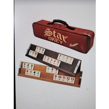 Happy Trend Okey Star Elit Premium Ahşap Okey Takımı 1. Sınıf Taşıma Çantalı Okey Seti Vernikli Elit Okey Takımı