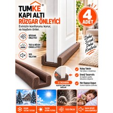 TUMKE Kapı Altı Rüzgar Önleyici 4 Adet – U Tipi Kapı Altı Süngeri, Ses Isı Toz ve Böcek Engelleyici Yalıtım Izolasyon Bandıt