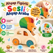 NW NessiWorld Ahşap Figürlü Sesli Ahşap Araba