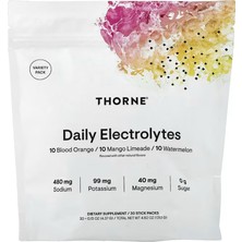 Thorne Daily Electrolyte, Electrolyte Powder Drink Mix, 30 Stick Packs Zero Sugar Formula, Flavors Derived From Natural Usa Orj