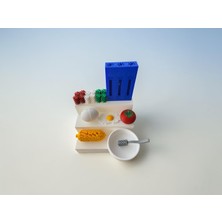3D Tasarım Mini Mutfak – Yemek Seti(Domates -Mısır-Makarna-Yumurta)