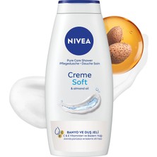 Aydogan's Nıvea Creme Soft Kremsi Dokunuş Banyo ve Duş Jeli 750 Ml, Vücut Nemlendirici, Badem Yağı, Pürüzsüz Cilt