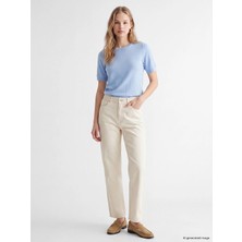 Lc Waikiki Yeni Sezon Ekru Straight Fit Kadın Jean Pantolon