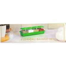 Ulu Pazarlama 4'li Kaşıklı Baharat Seti Kare