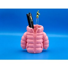 Ulu Pazarlama 3D Baskı Şişme Mont Kalemlik - Masaüstü Organizer-Pembe