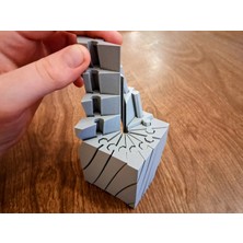 Ulu Pazarlama 3D Baskı Twisting Küp - Mekanik Dönen Bulmaca Küpü-Gri