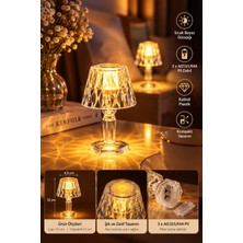Seburam Collection Dekoratif Kristal LED Abajur Pilli Mini Masa Lambası Sıcak Beyaz Gece Lambası