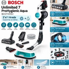 Bosch BCS71HYG1 Unlimited 7 Aqua 2'si 1 Arada Şarjlı Dikey Süpürge