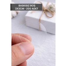 Woisco Yuvarlak Şeffaf Etiket 200 Adet / Boş-Baskısız - 3X3CM