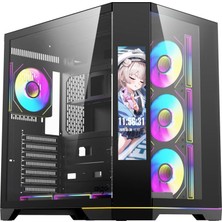 Aigo Aıgo FT418 Ultra Siyah 7x L17 Argb Fanlı 850W 80+ Bronze Gen5 LCD Mid Tower Kasa