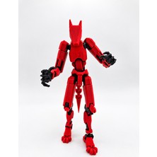 M&D Design Wolf Dummy 13 Hareketli Eklemli Aksiyon Figürü 15 cm 3D Baskı Kurt Modeli (Kırmızı)