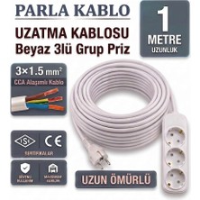 Parla Elektrik Üçlü Topraklı 1 Metre Uzatma Priz