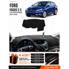 E-BİZ Ford Focus 3.5 Hatchback (2014-2018) Uyumlu Torpido Örtüsü, Torpido Kılıfı - Siyah - FO012