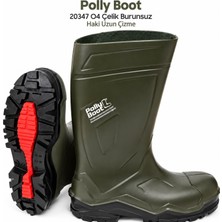 Polly Boot Arge Toptan Power 20347 O4 Çelik Burunsuz Uzun Çizme Haki No:37