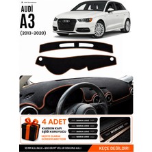 E-BİZ Audi A3 (2013-2020) Uyumlu Torpido Koruma, Torpido Örtüsü, Torpido Kılıfı - Siyah-Kahverengi - AU007