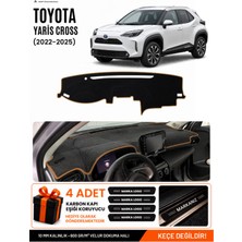 E-BİZ Toyota Yaris Cross (2022-2025) Uyumlu Torpido Örtüsü, Torpido Kılıfı - Siyah-Kahverengi - TO029
