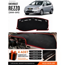 E-BİZ Chevrolet Rezzo (2000-2011) Uyumlu Torpido Örtüsü, Torpido Kılıfı - Siyah-Kırmızı - CH003